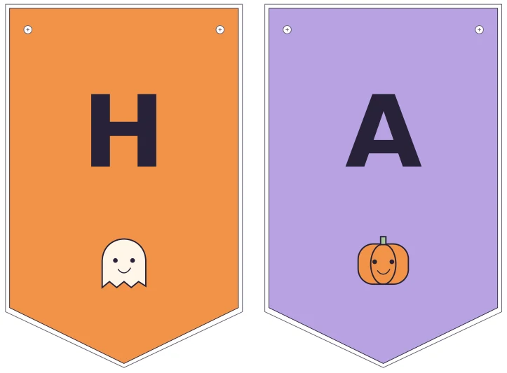 H and A flags from the nine-letter banner