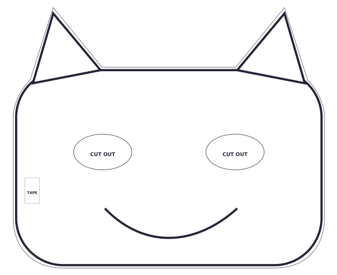 A monster mask with cutting guides