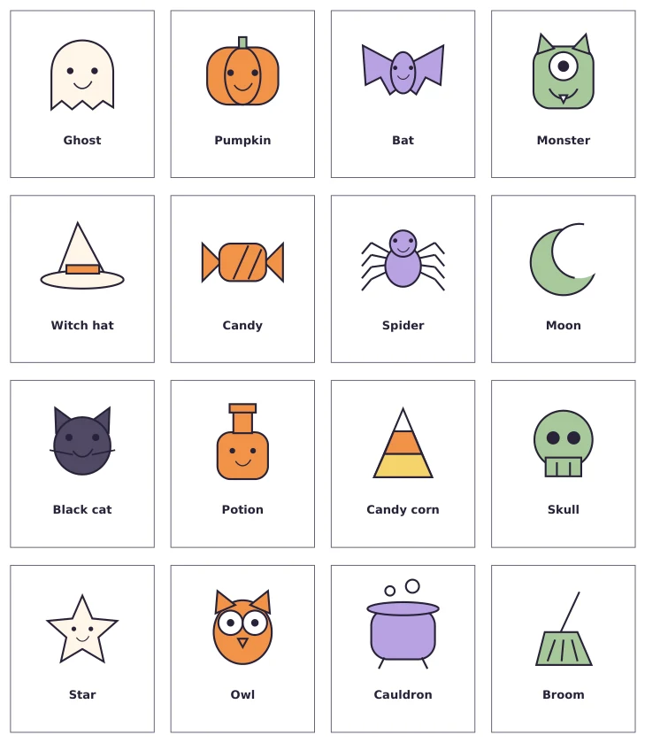 Halloween memory cards